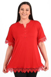 Koszulka damska plus size z koronką 1448-23
