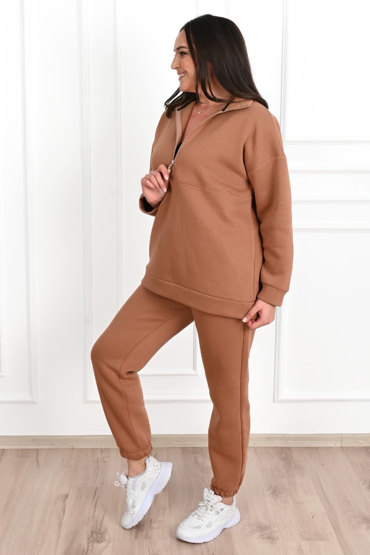 Dres damski plus size z ociepleniem, gładki 3578-23