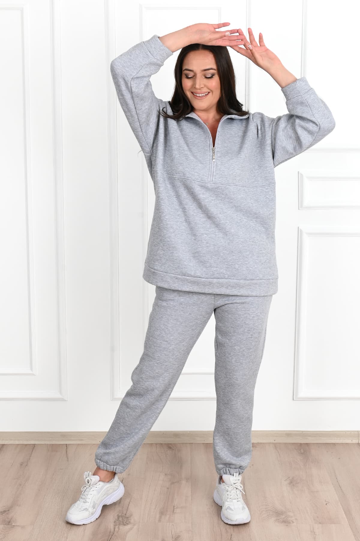 Dres damski plus size z ociepleniem, gładki 3578-23
