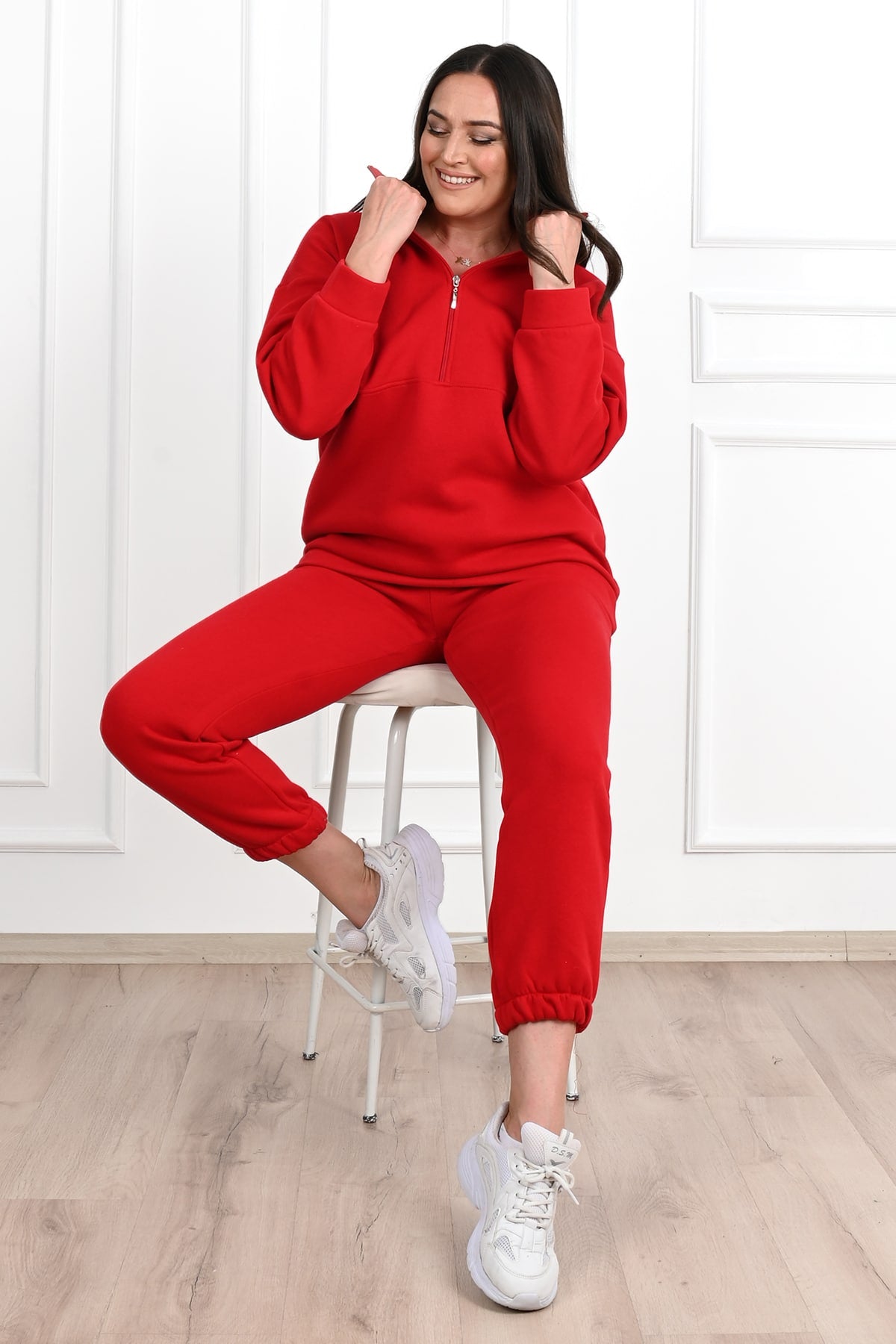 Dres damski plus size z ociepleniem, gładki 3578-23