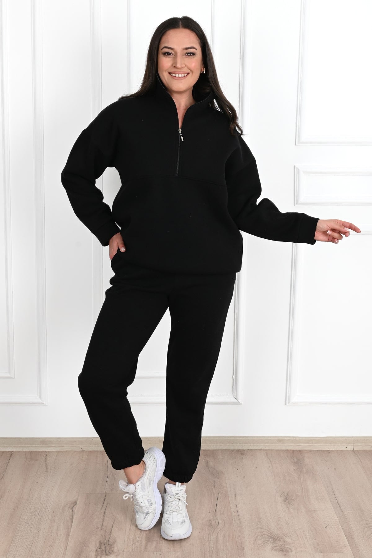 Dres damski plus size z ociepleniem, gładki 3578-23