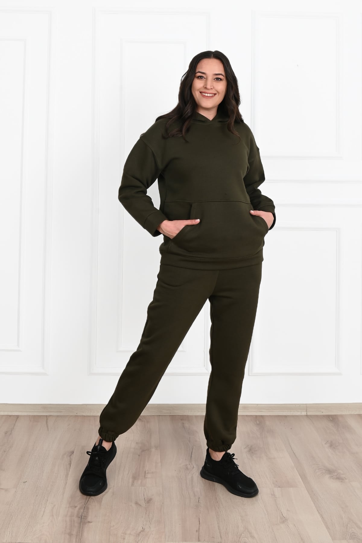 Dres damski plus size z ociepleniem gładki 3602-23