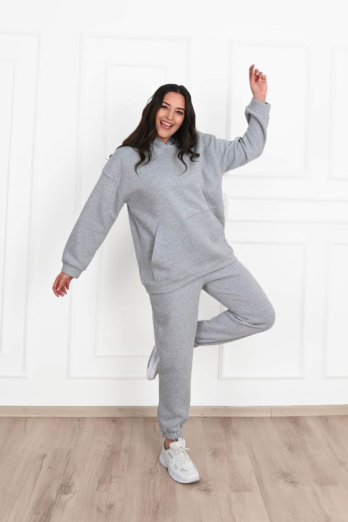 Dres damski plus size z ociepleniem gładki 3602-23