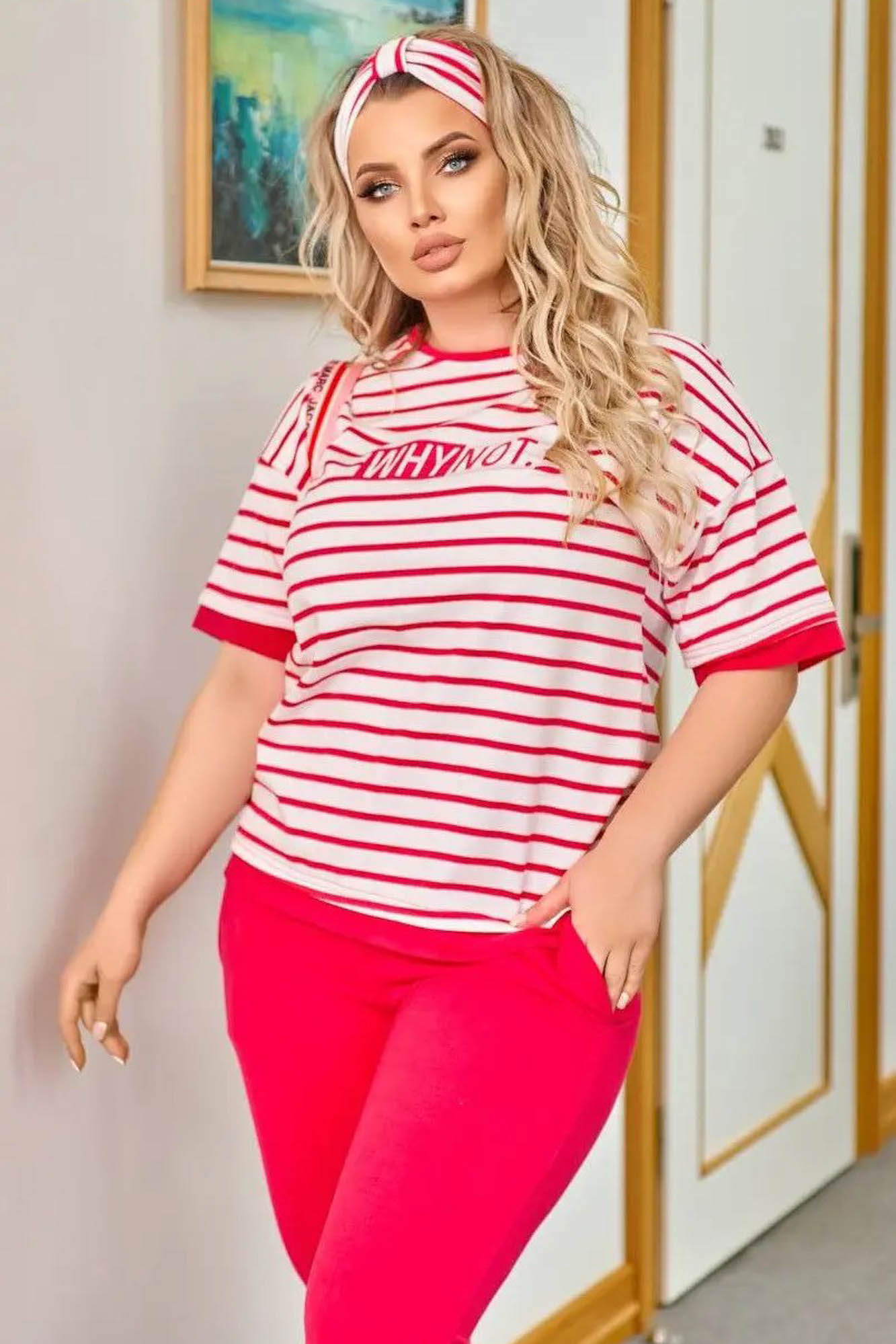 Dres damski w paski plus size DLACZEGO NIE 3803-23