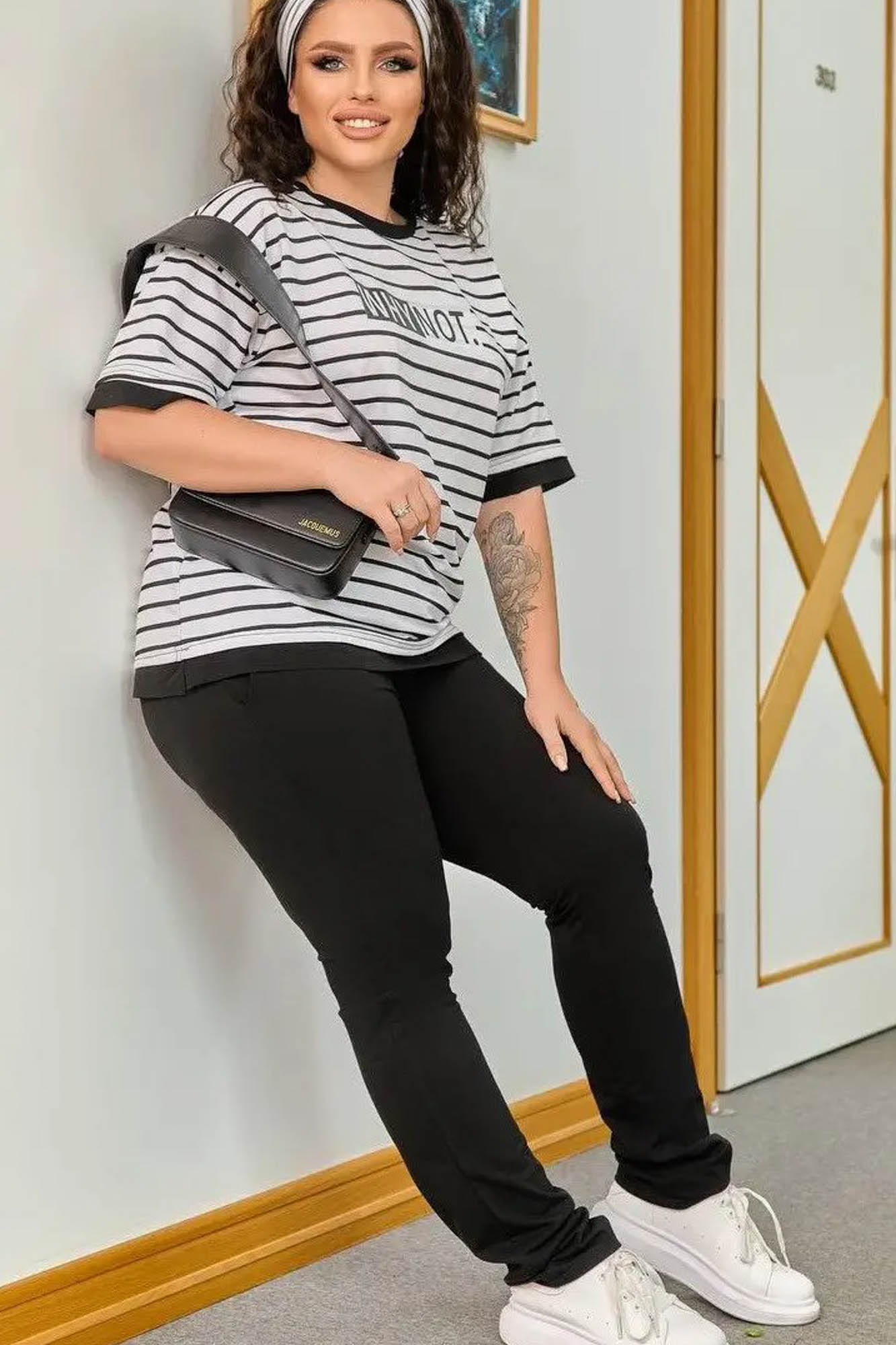 Dres damski w paski plus size DLACZEGO NIE 3803-23