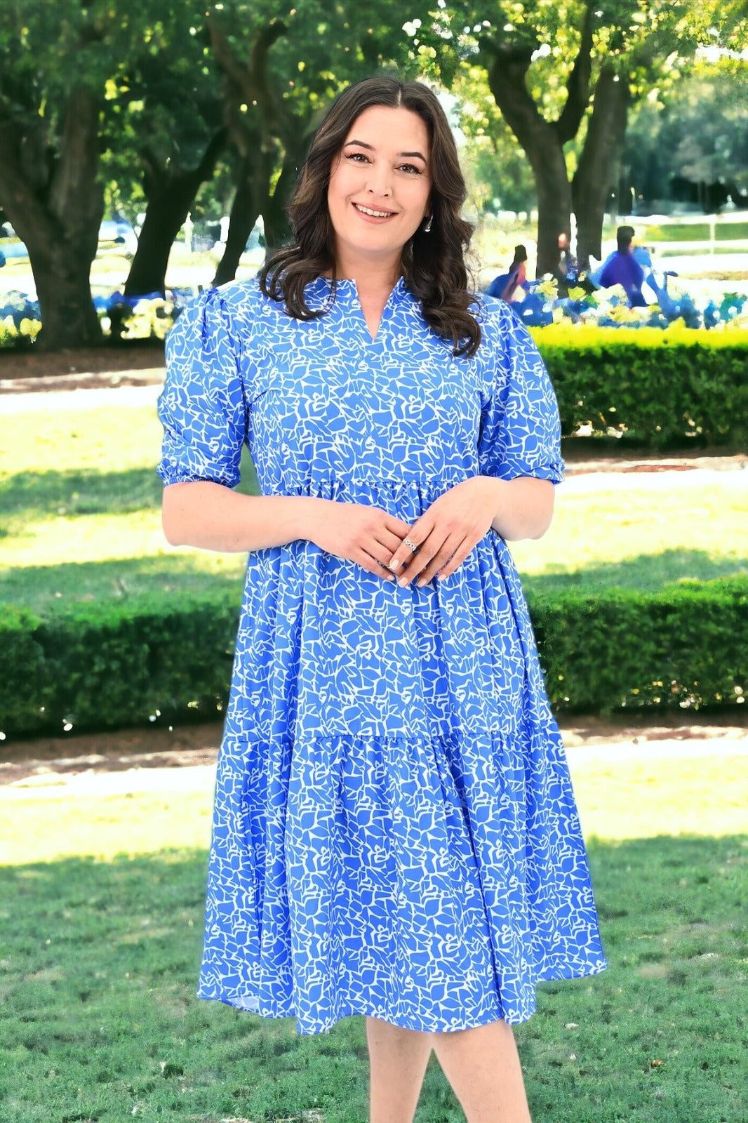 Sukienka damska plus size z krótkim rękawem 5230