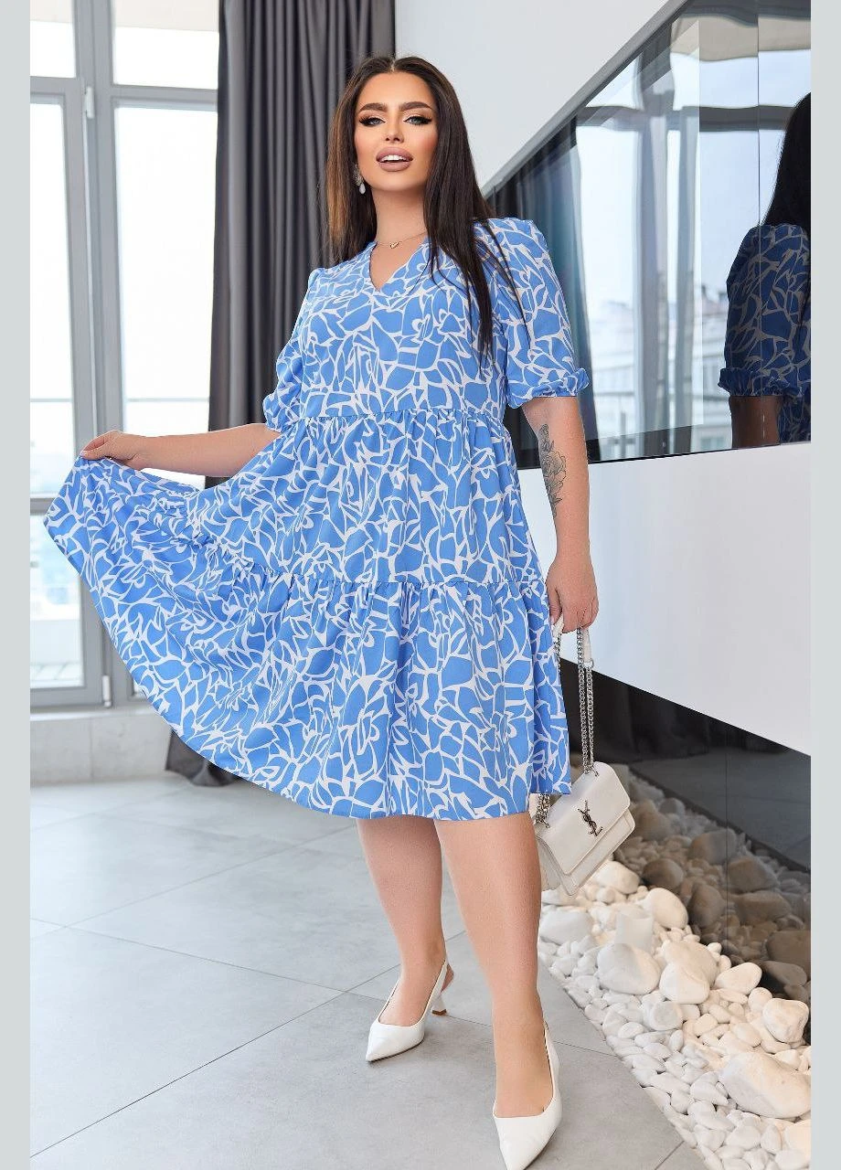 Sukienka damska plus size z krótkim rękawem 5230