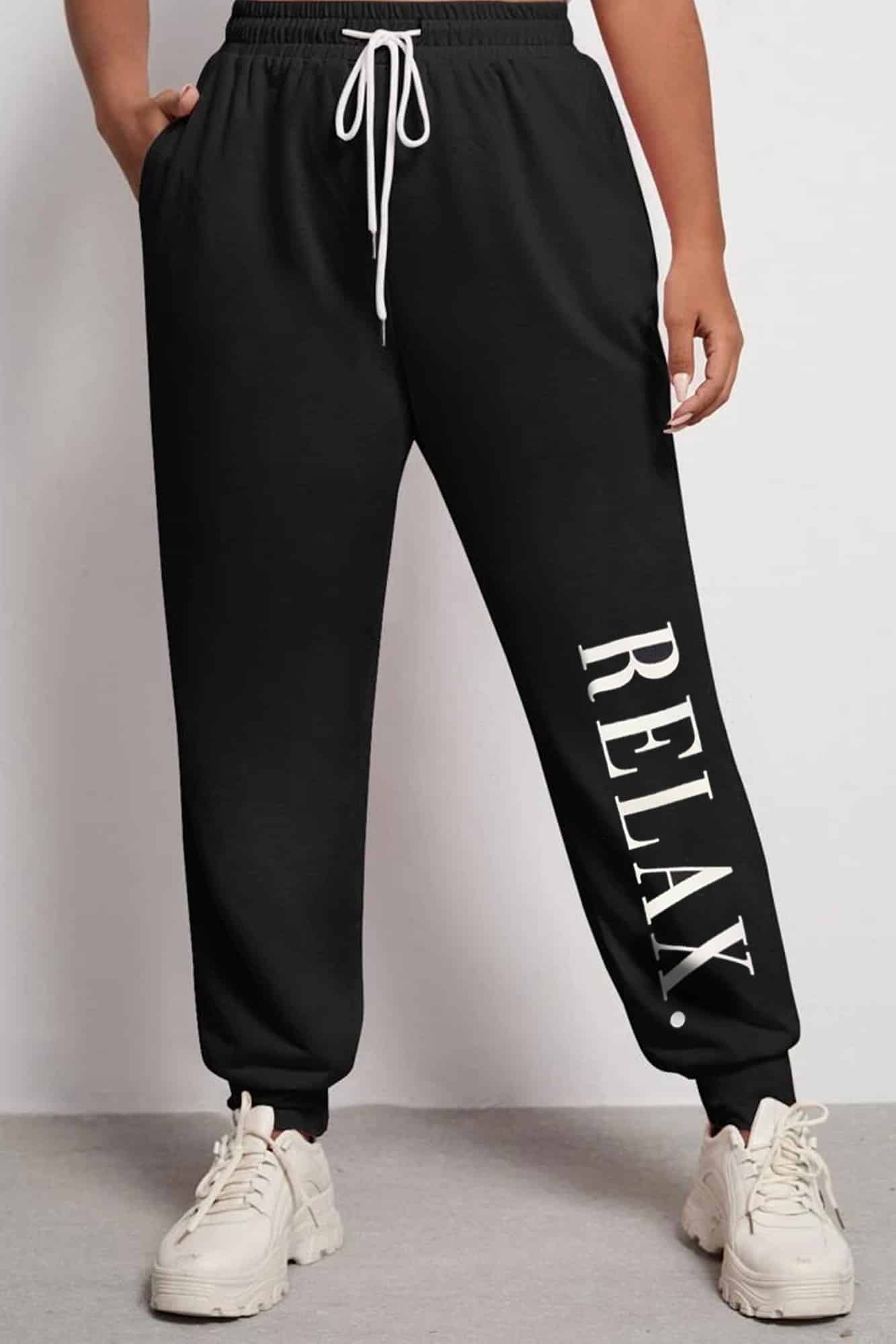 Damskie spodnie dresowe w dużych rozmiarach Relax 6078-22