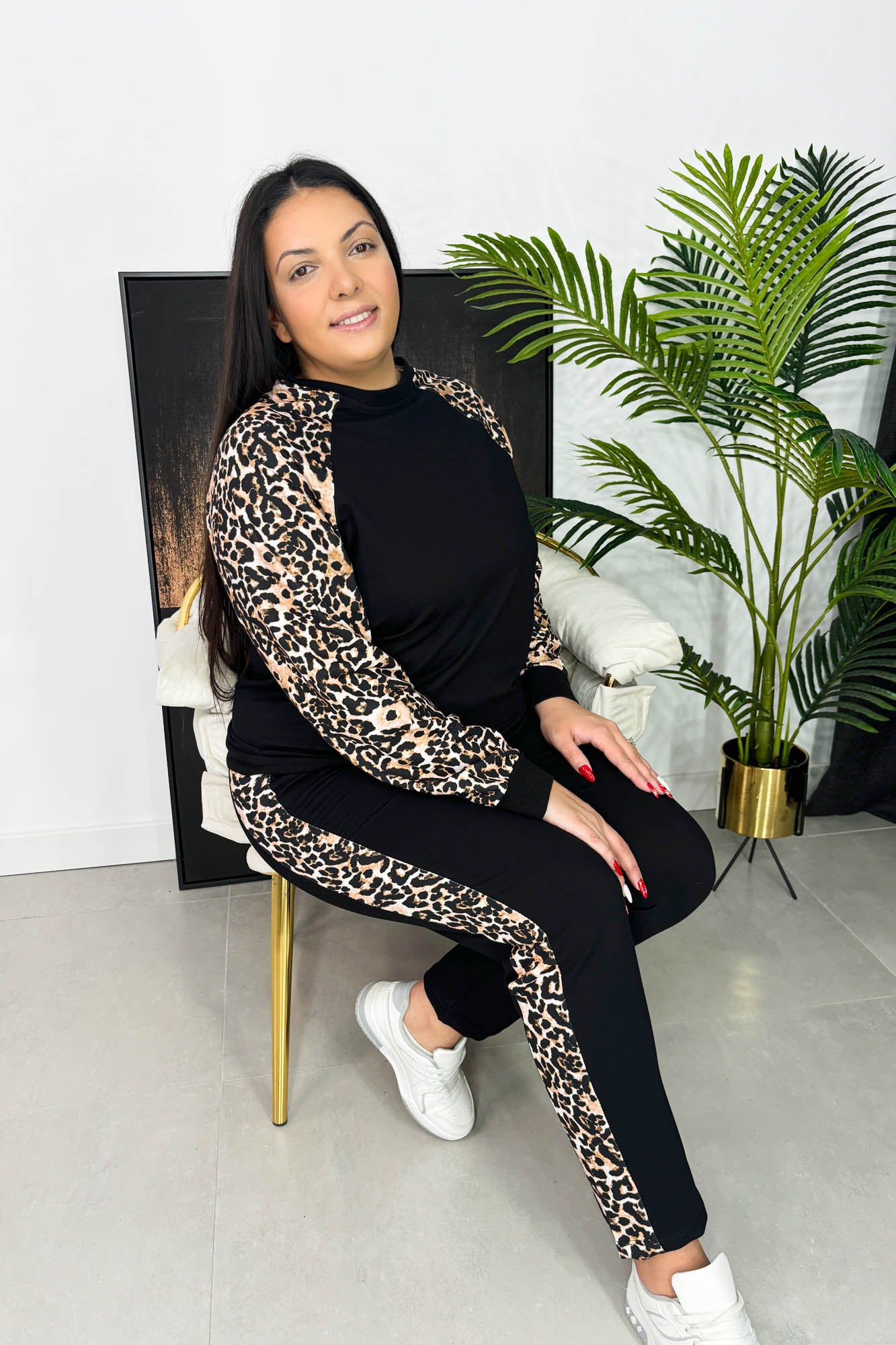 Dres damski plus size z nadrukiem zwierzęcym 8048