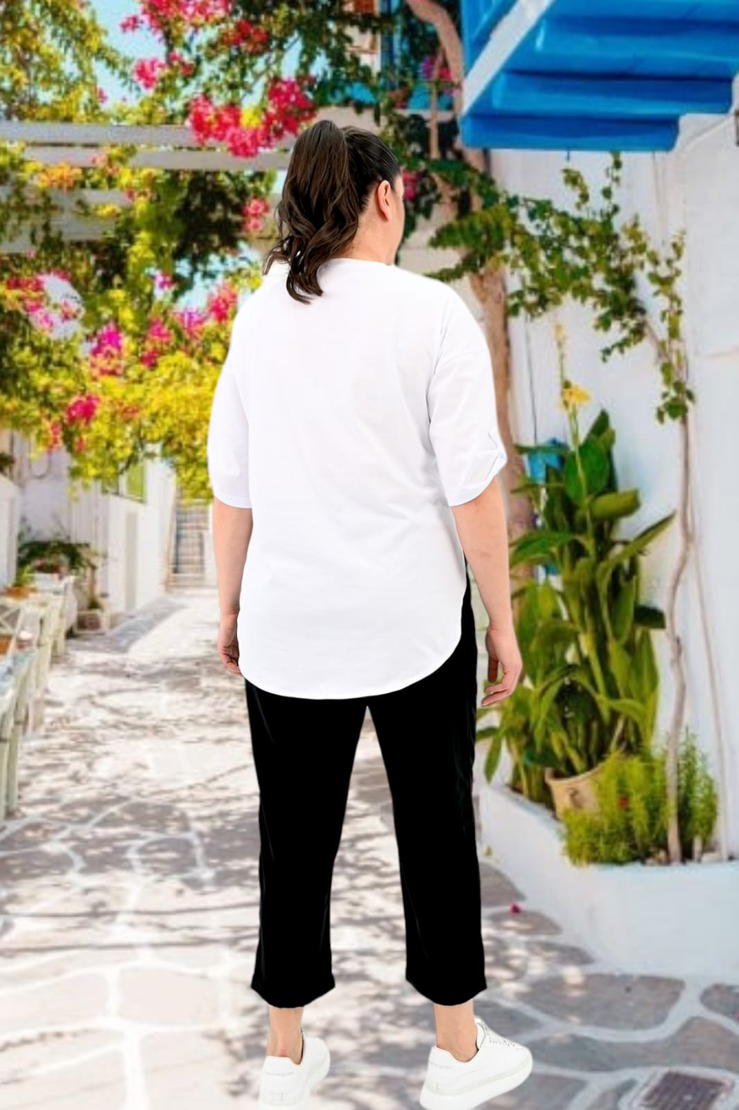 Compleu pantaloni si bluza cu imprimeu 8104