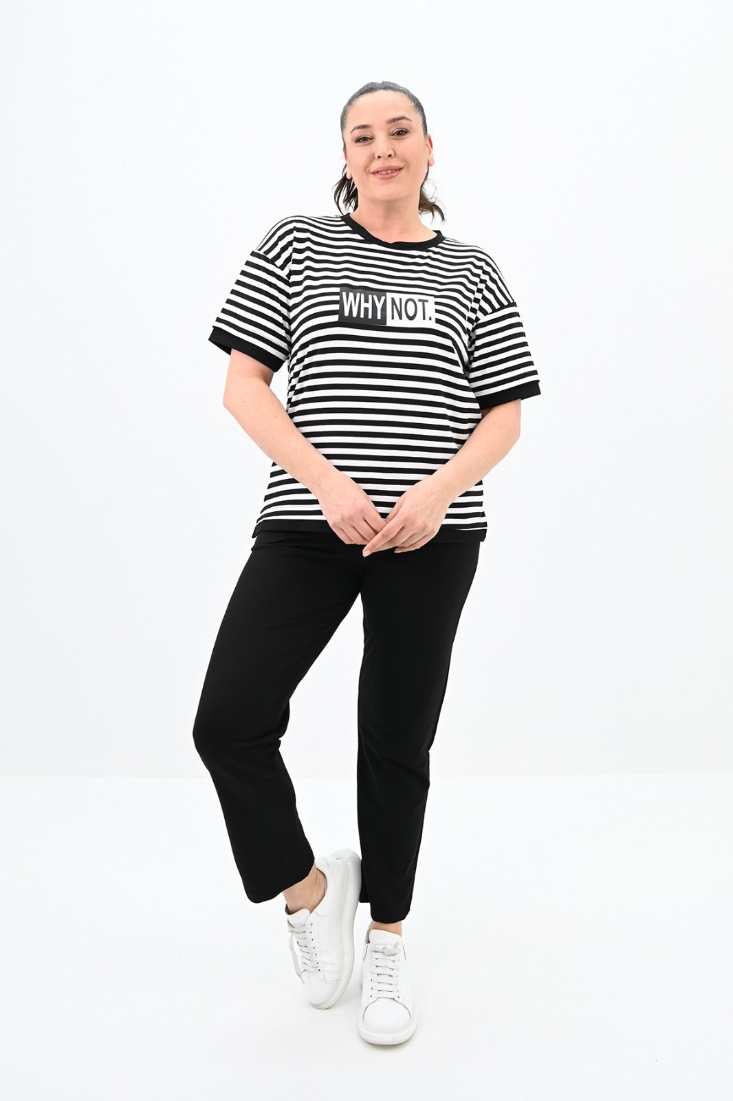 Dres damski w paski plus size DLACZEGO NIE 3803-23