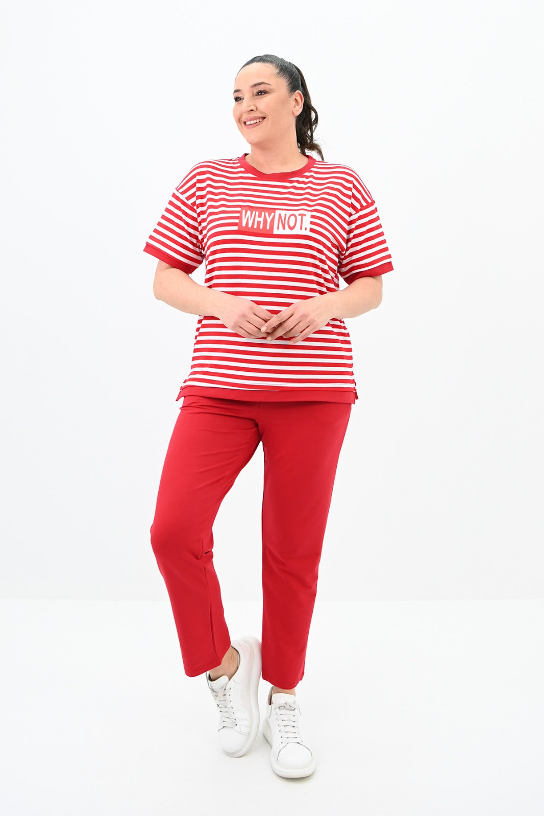 Dres damski w paski plus size DLACZEGO NIE 3803-23