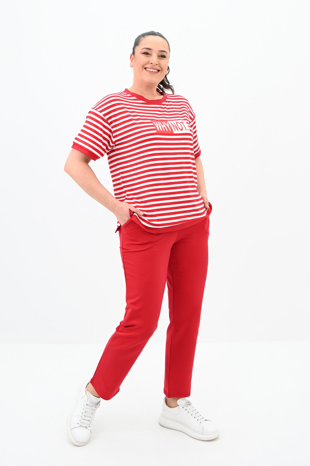 Dres damski w paski plus size DLACZEGO NIE 3803-23