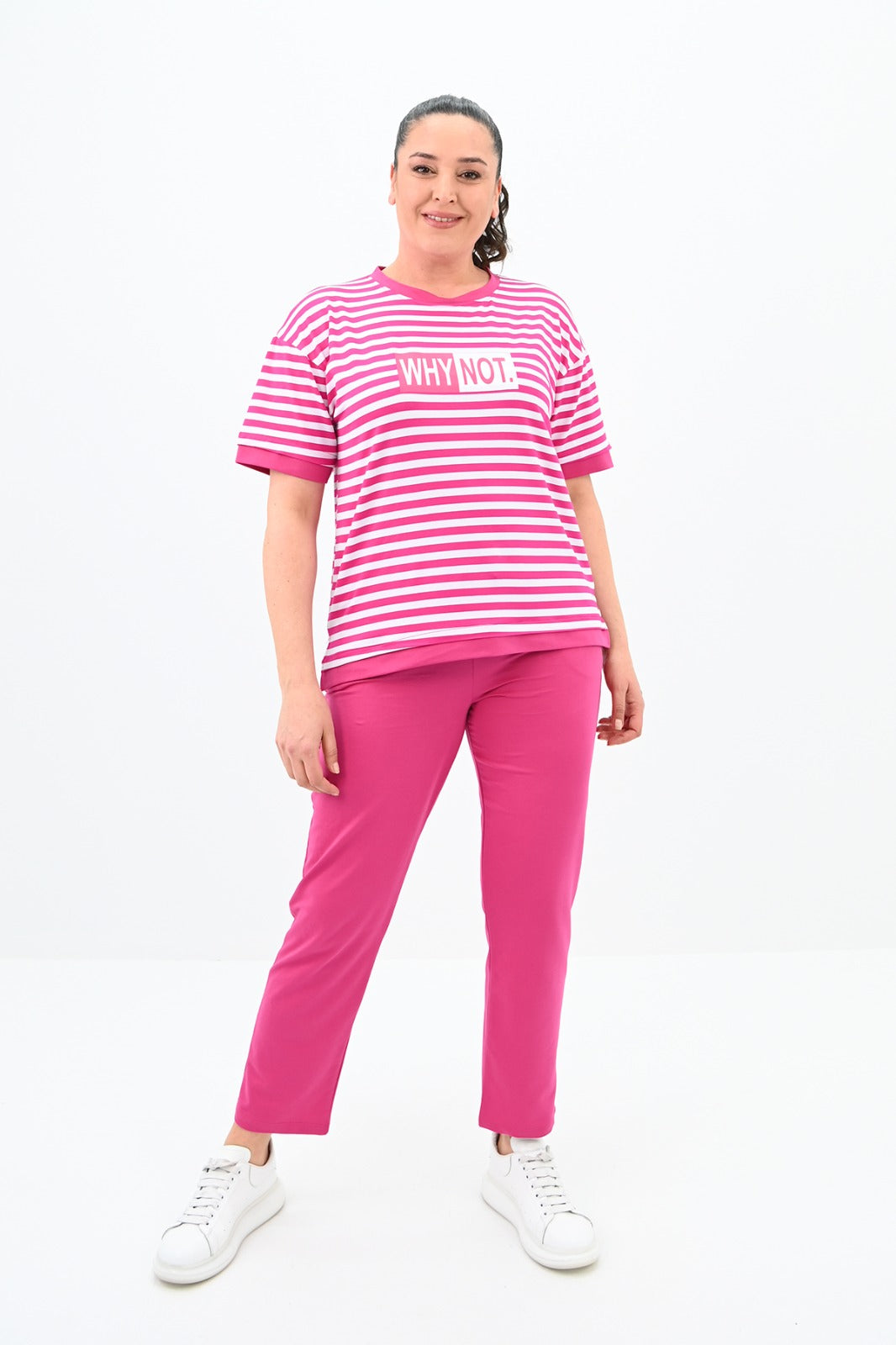 Dres damski w paski plus size DLACZEGO NIE 3803-23