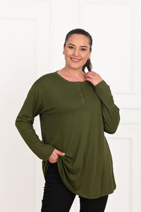 Bluzka damska w dużych rozmiarach z guzikami 1376-23