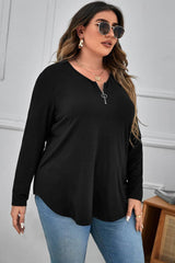 Bluzka damska plus size z zamkiem 1387-23