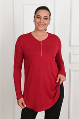 Bluzka damska plus size z zamkiem 1387-23