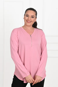 Bluzka damska plus size z zamkiem 1387-23