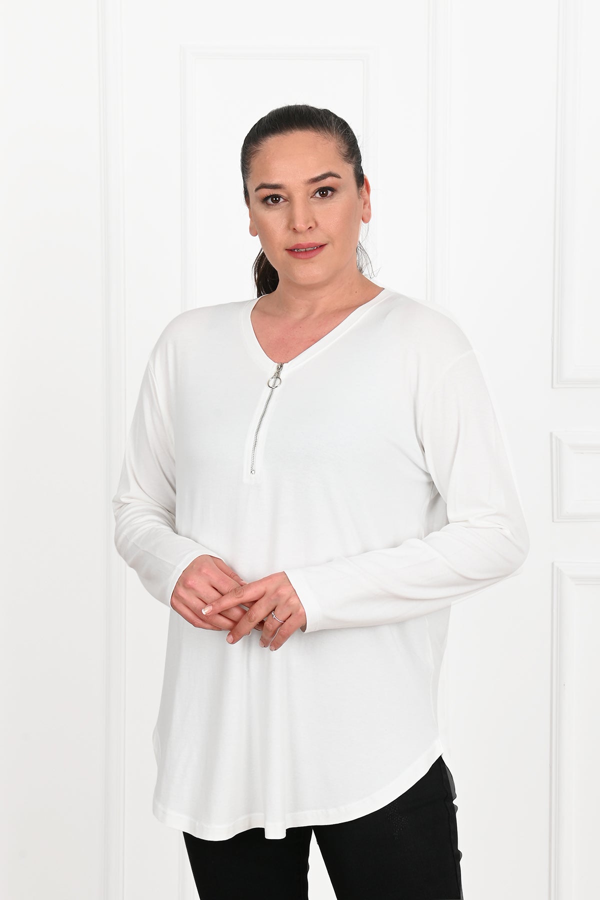 Bluza dama marimi mari cu fermoar 1387-23