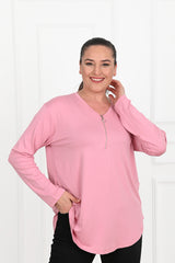Bluzka damska plus size z zamkiem 1387-23