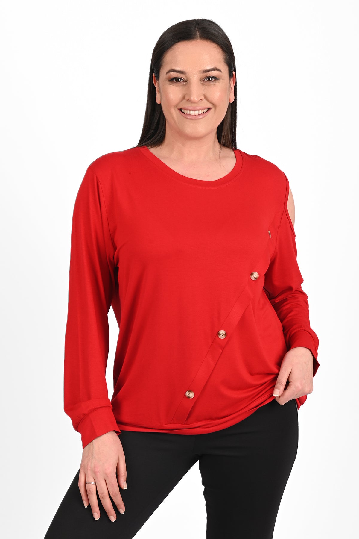 Bluzka damska plus size z nadrukiem 1390-23