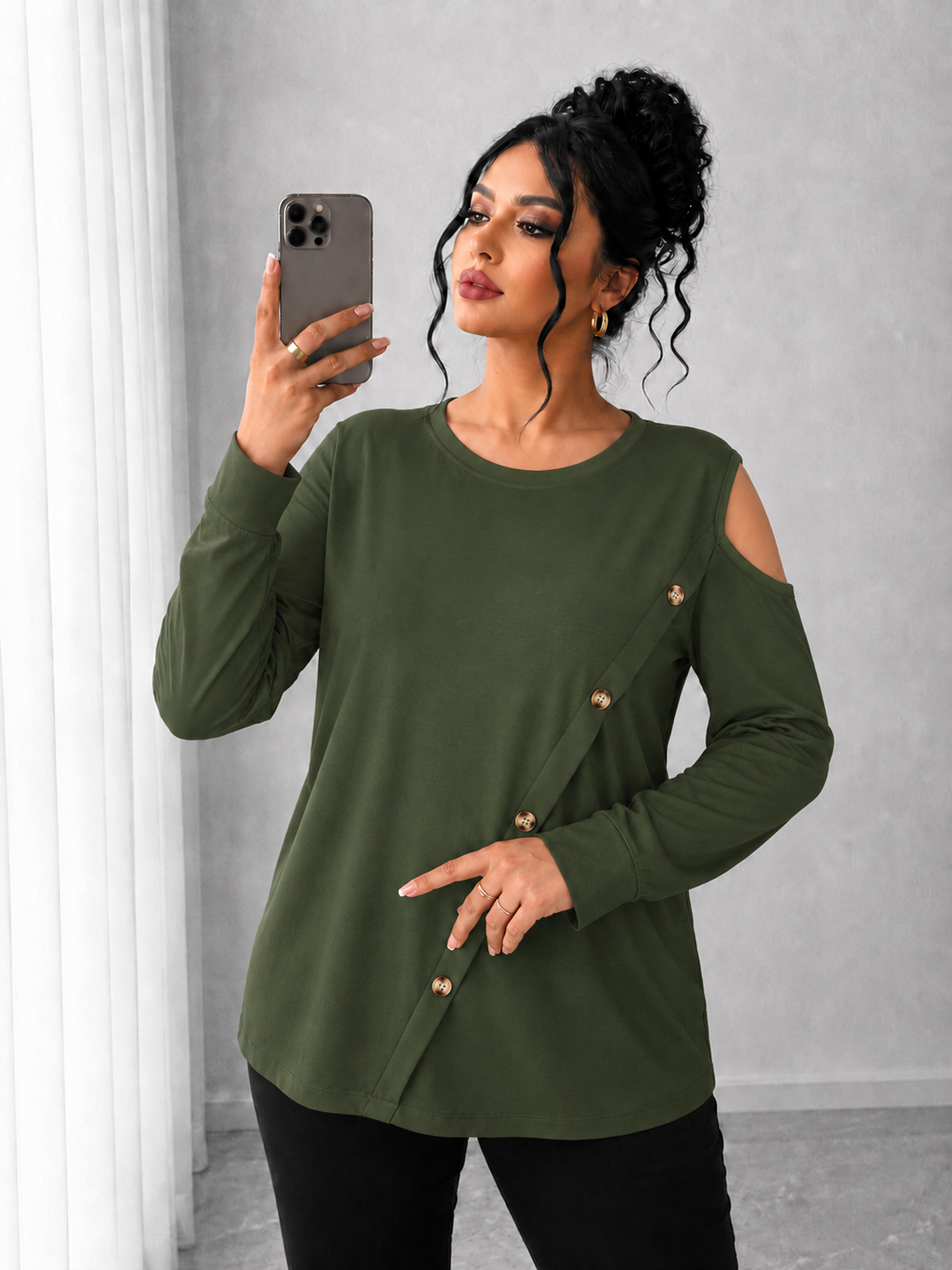 Bluzka damska plus size z nadrukiem 1390-23