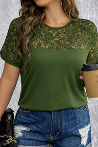 Koszulka damska plus size z koronką 1428-23
