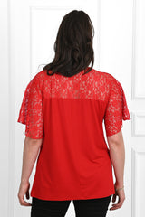 Koszulka damska plus size z koronką 1428-23