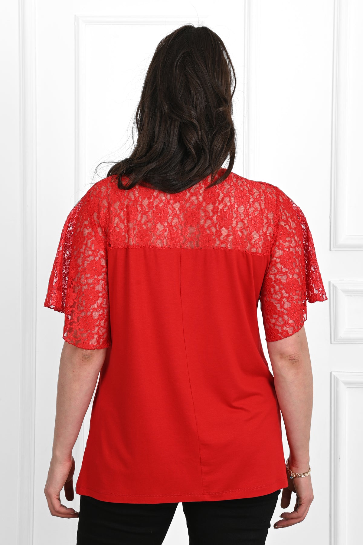 Koszulka damska plus size z koronką 1428-23