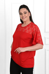 Koszulka damska plus size z koronką 1428-23