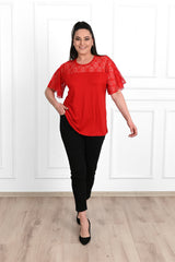 Koszulka damska plus size z koronką 1428-23