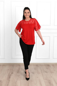 Koszulka damska plus size z koronką 1428-23