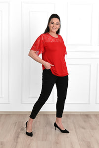 Koszulka damska plus size z koronką 1428-23