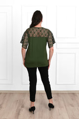 Koszulka damska plus size z koronką 1428-23