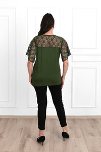 Koszulka damska plus size z koronką 1428-23