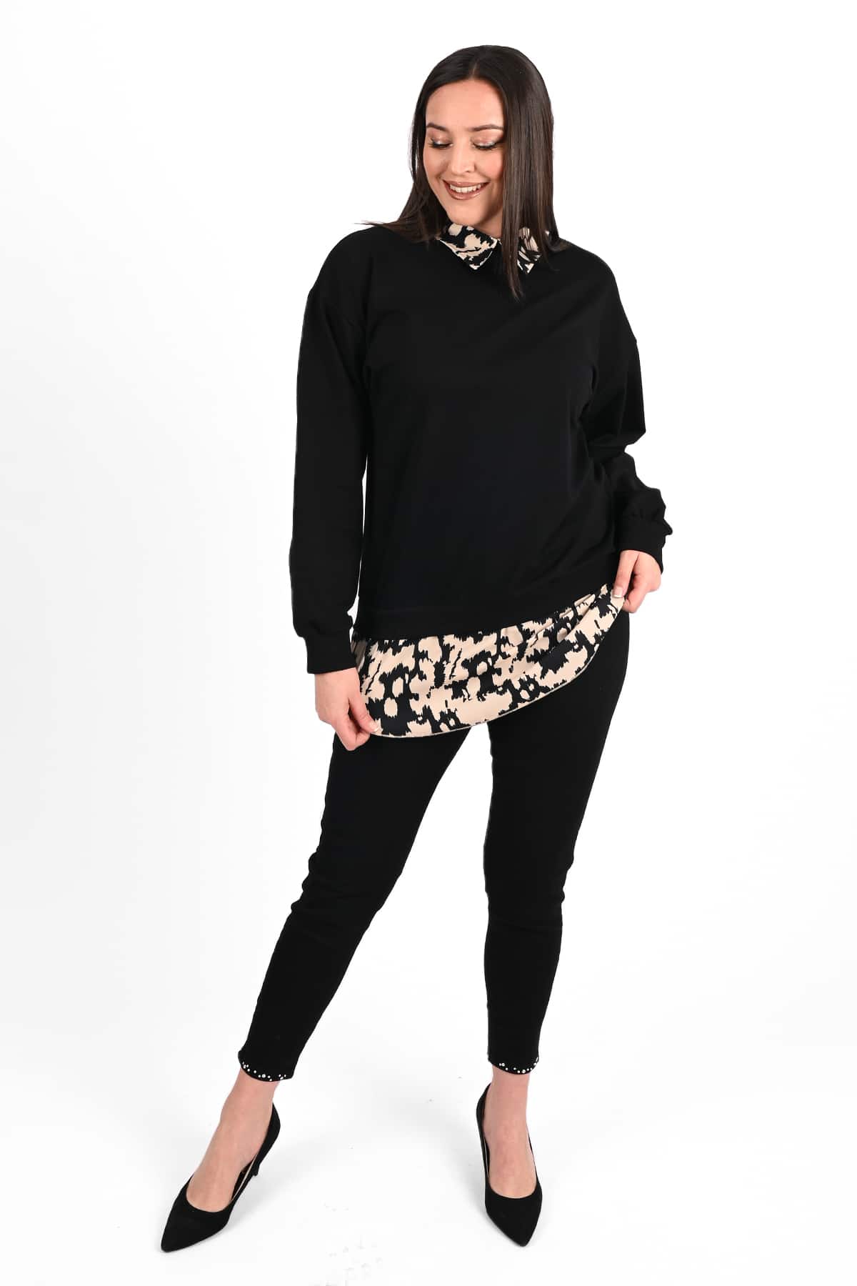 Bluzka damska plus size z nadrukiem 1436-23