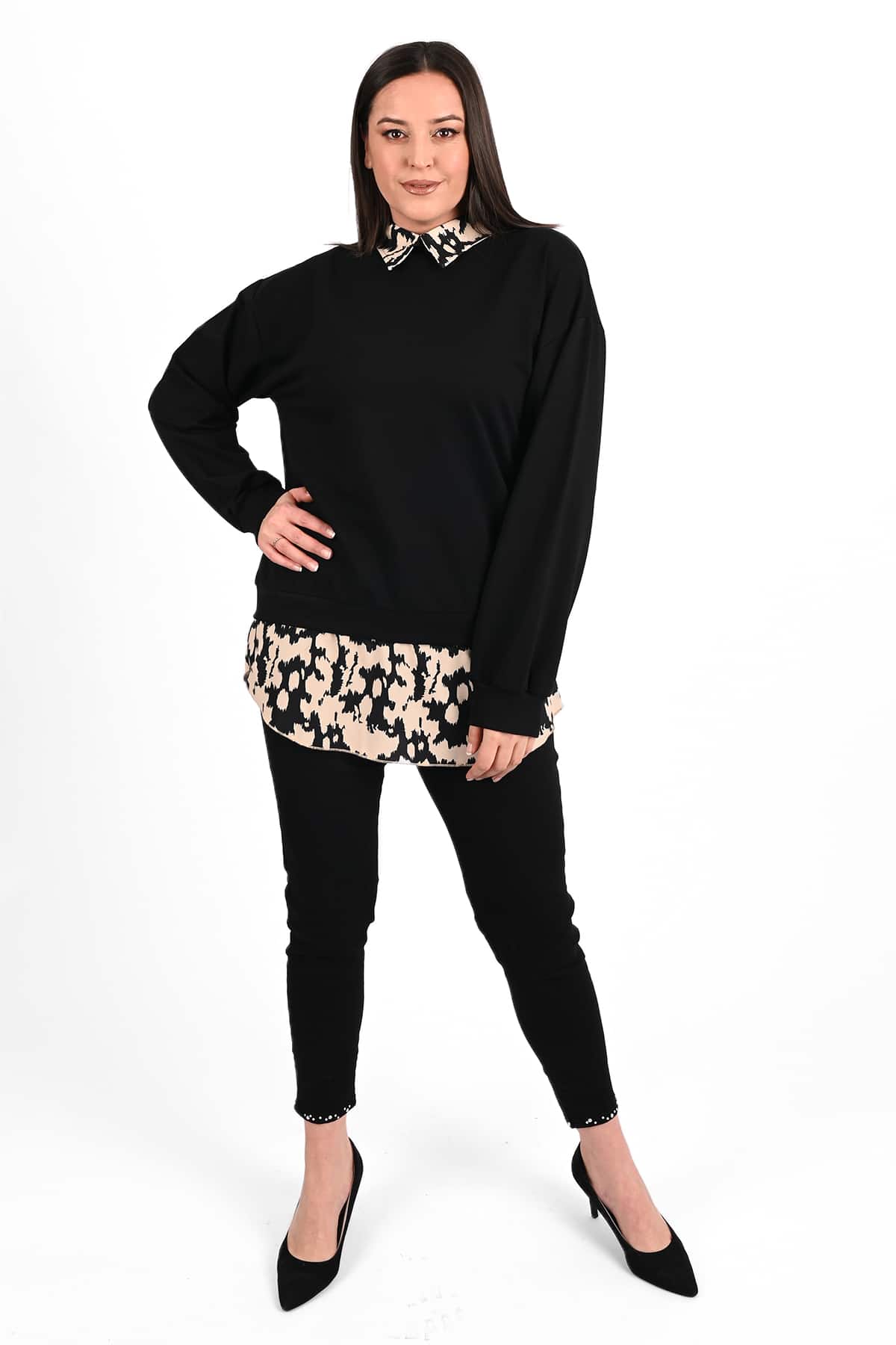 Bluzka damska plus size z nadrukiem 1436-23
