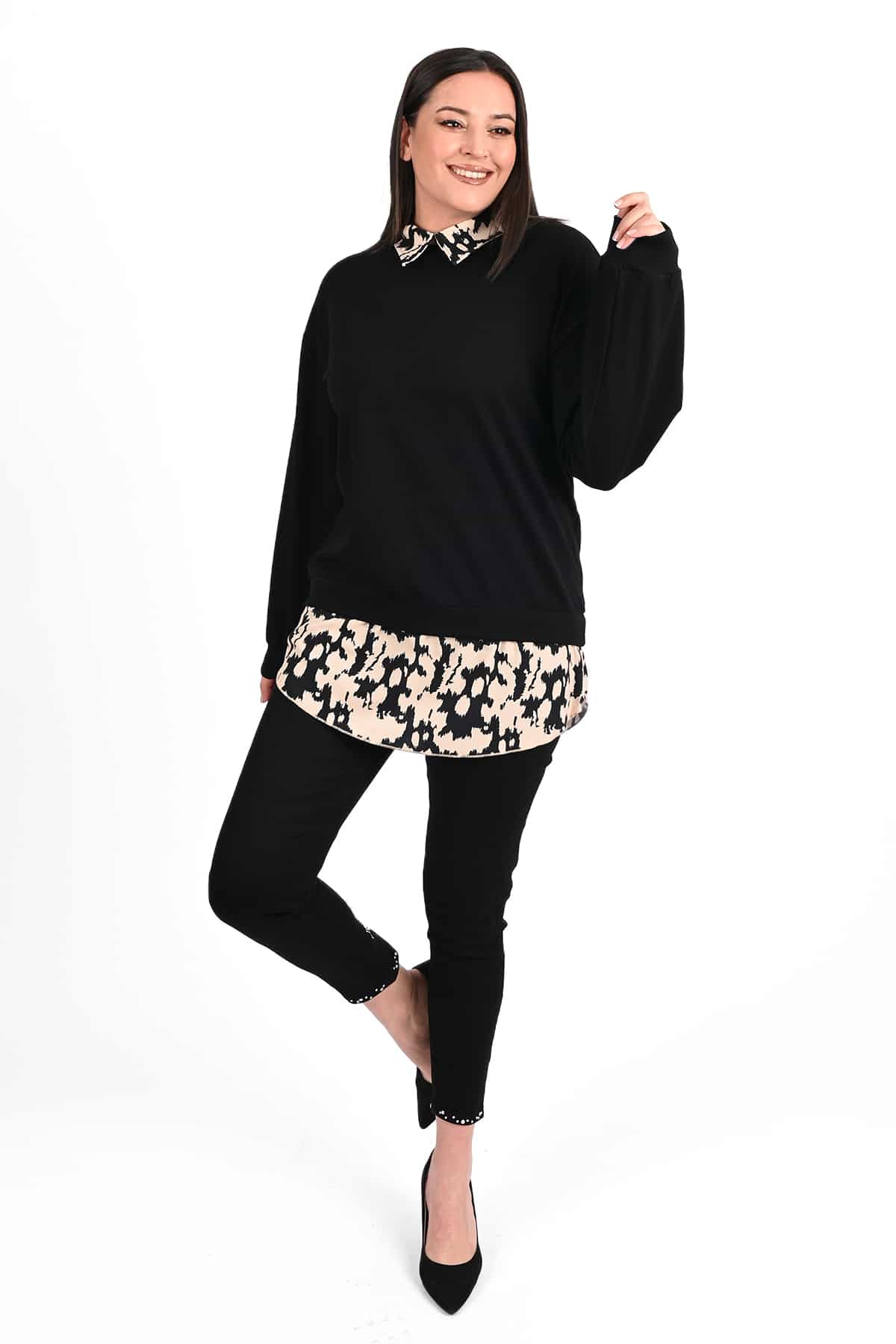 Bluzka damska plus size z nadrukiem 1436-23