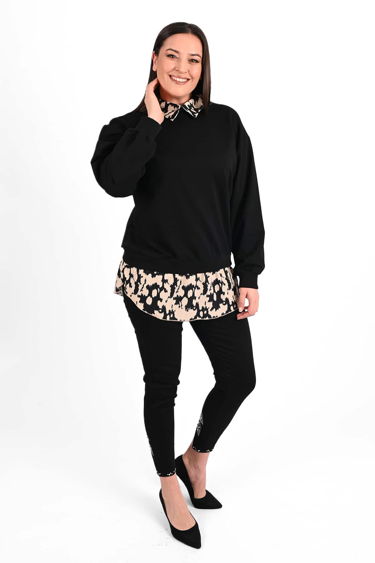 Bluzka damska plus size z nadrukiem 1436-23