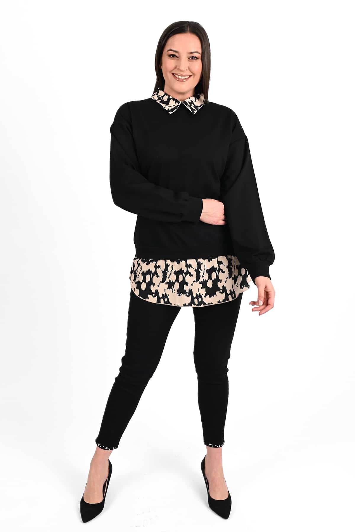 Bluzka damska plus size z nadrukiem 1436-23