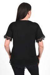 Koszulka damska plus size z koronką 1448-23