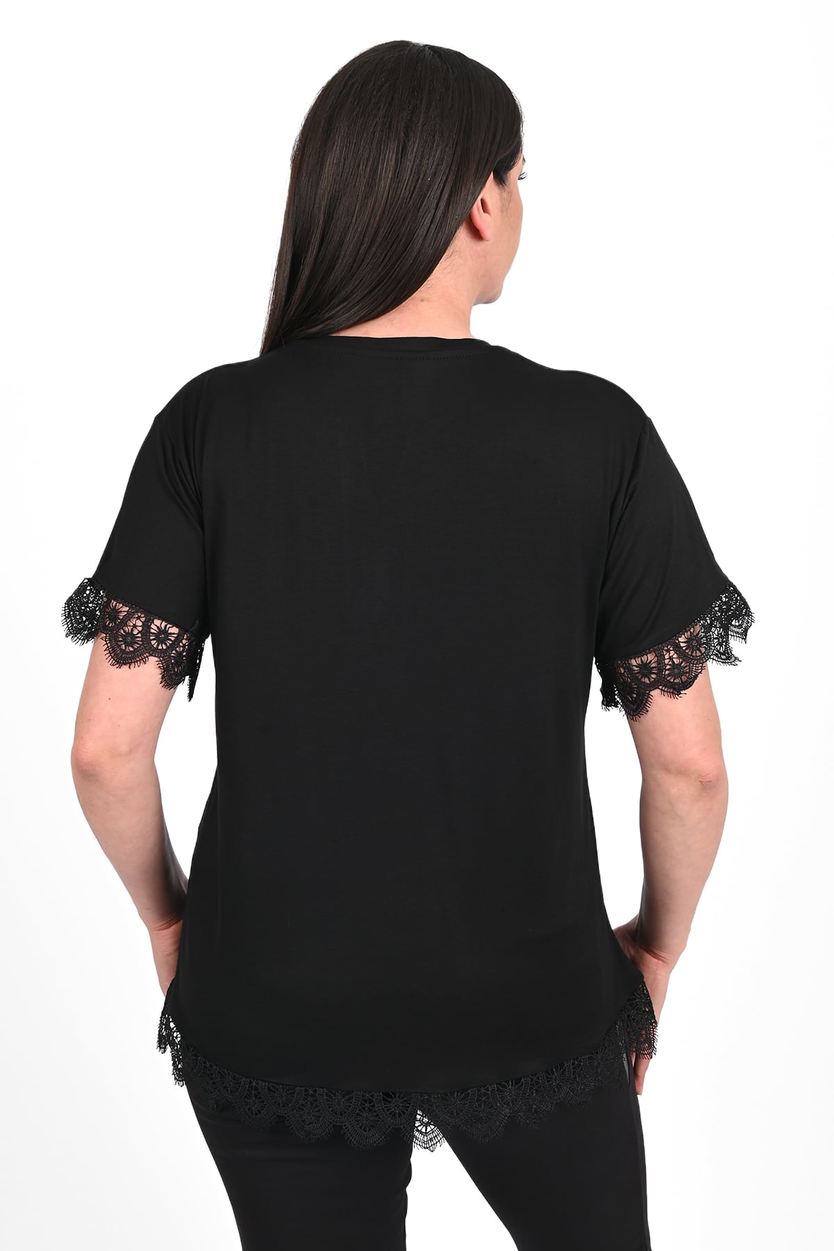 Koszulka damska plus size z koronką 1448-23