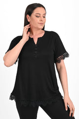 Koszulka damska plus size z koronką 1448-23