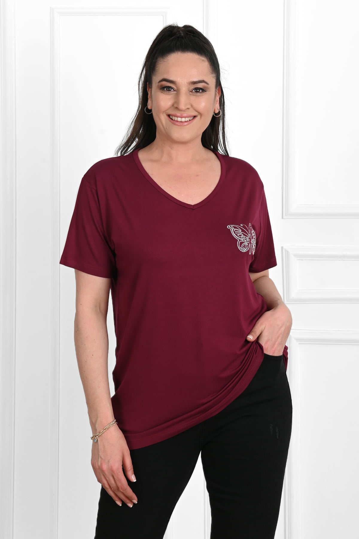 Tricou dama marimi mari Fluturi 1462-23