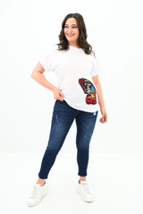 Damska koszulka z dużym motylem 1779-24