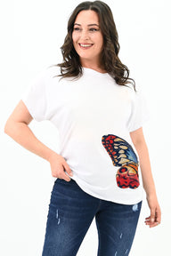 Damska koszulka z dużym motylem 1779-24