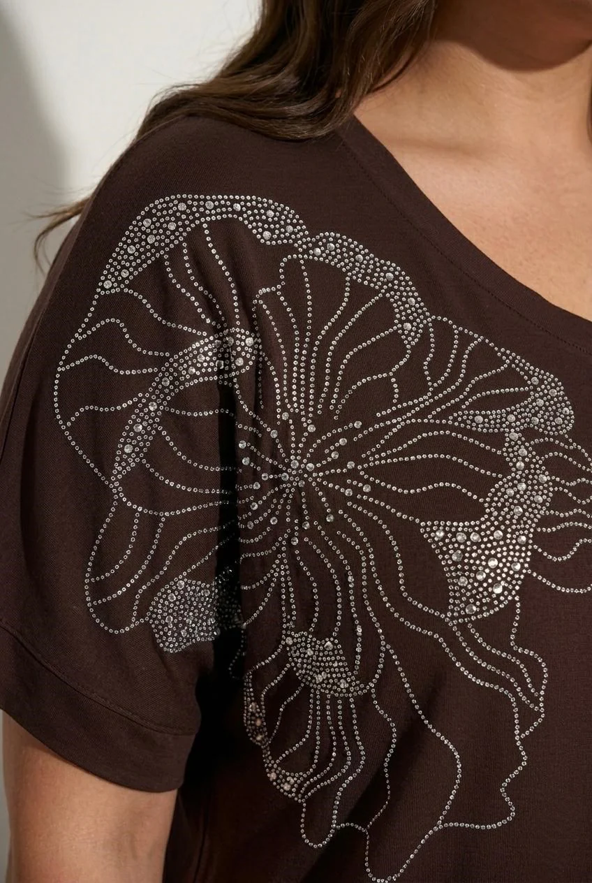 Koszulka damska plus size z koronką 1428-23