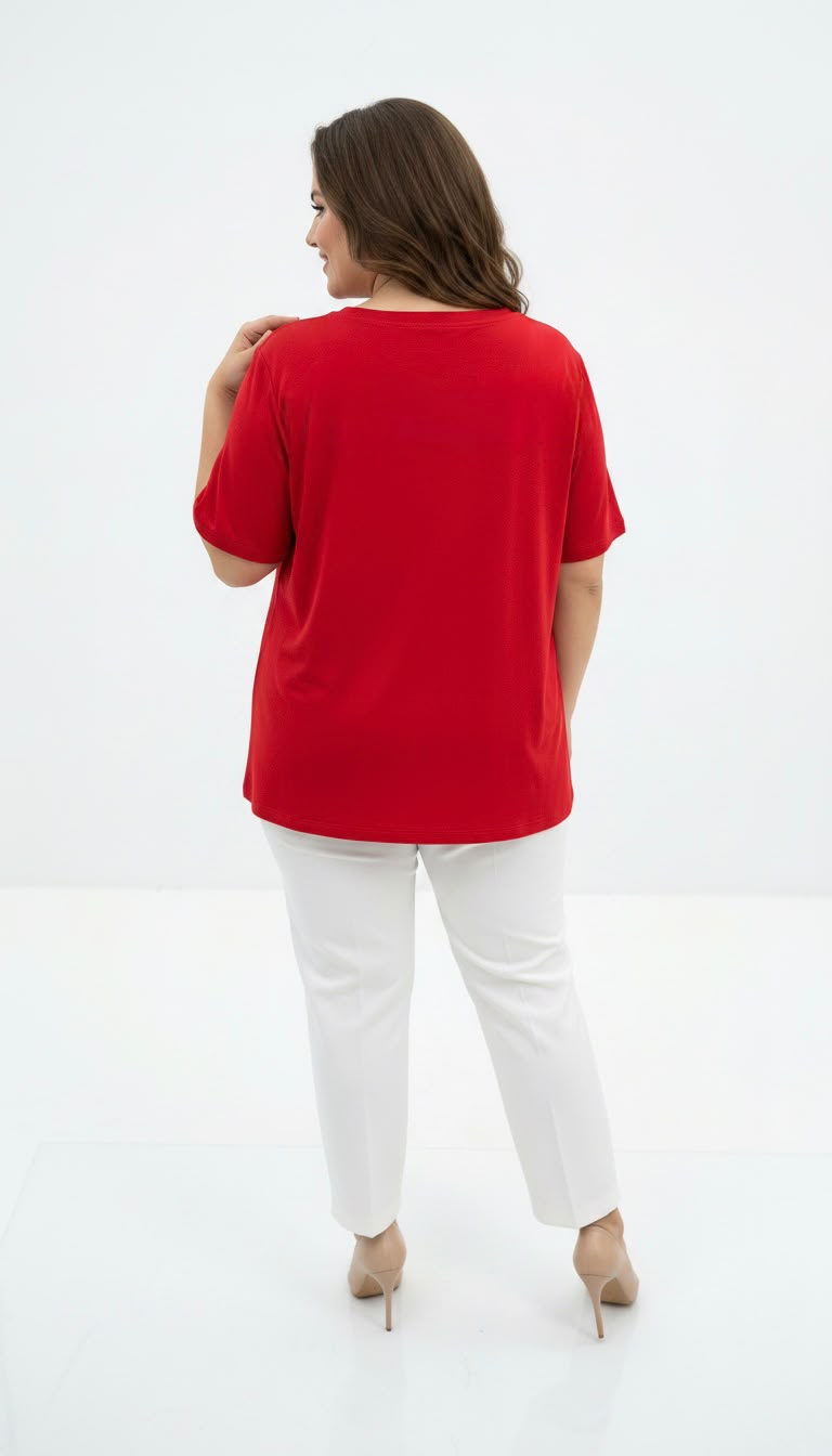 Koszulka damska plus size z koronką 1428-23