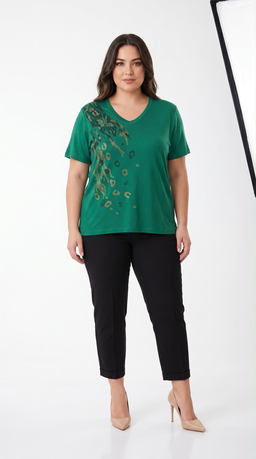 Koszulka damska plus size z koronką 1428-23