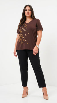 Koszulka damska plus size z koronką 1428-23